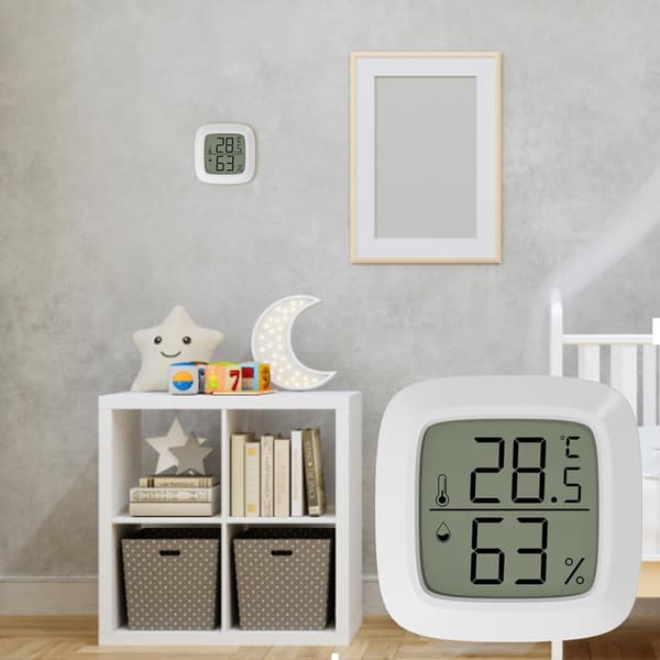 Temperatur- och luftfuktighetsmätare LCD Digital Hygrometer Termometer Babyrumstemperatur Luftfuktighetsmätare kompatibel Sovrum, Bab