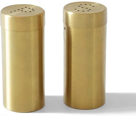 2 stk. salt- og peberkværne i rustfrit stål - guld, 10*9*