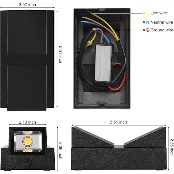 Moderni teollinen LED-ulkoseinävalaisin, 10w vedenpitävä Ip65, ulkoasennus