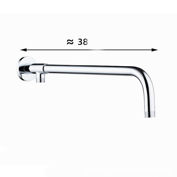 38 cm vægmonteret brusearmatur kobberrør krom finish, tilbehør kar