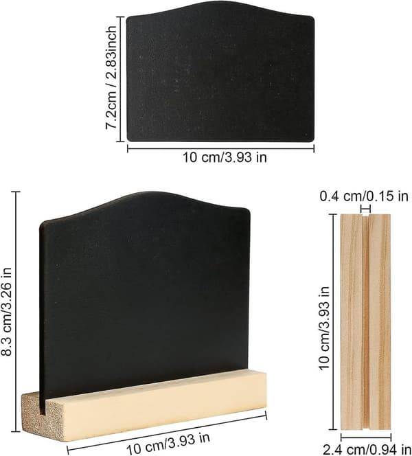 6-pack Mini Chalkboard Signs, Kitchen Notes Chalk Boards Med Stativ 10x7.5c
