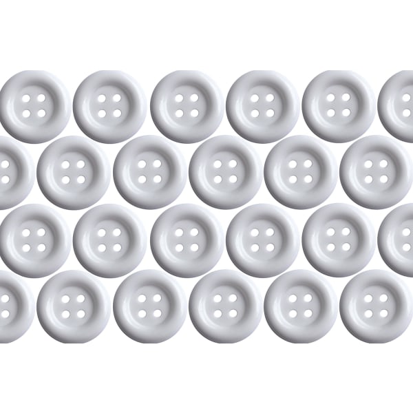 Large Size White Buttons Pack of 40