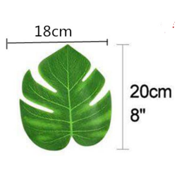 54 st 20 cm/8 tum gröna blad, 24 blommor röda gula (10 cm) del