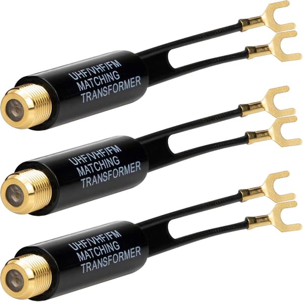 Ancable Matching Transcompatiblemer, 3-pakning gullbelagt - 75 Ohm til 300 Ohm A