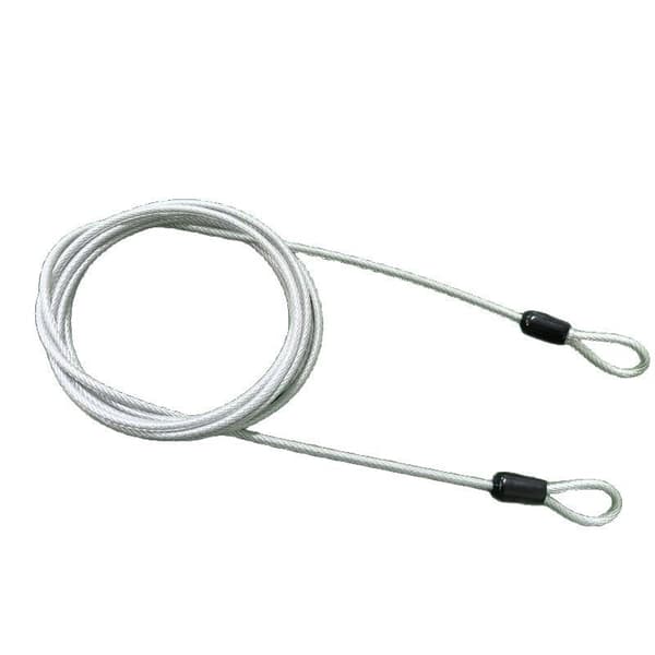 Flettet stålbelagt sikkerhetskabel bagasjelås sikkerhetskabel wire dobbel løkke (2 meter)