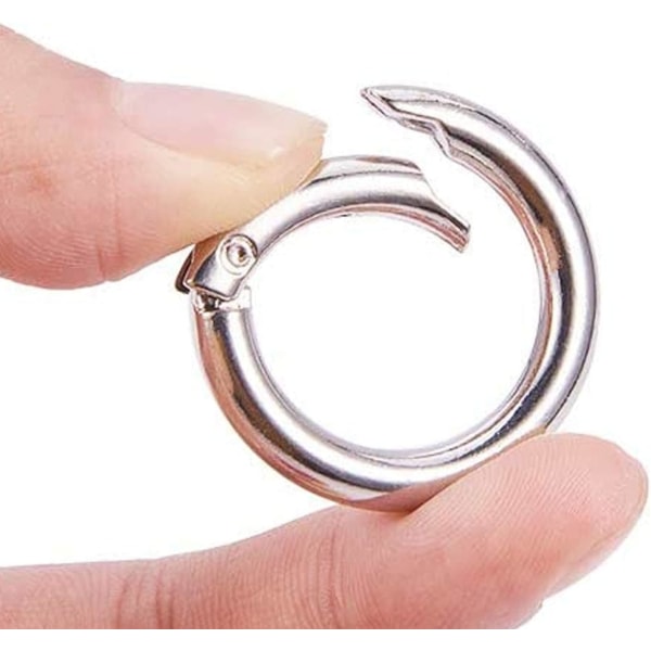 1 tum fjäder O-ring rund karbinhake snäppklämma krok cirkel nyckelring spänne