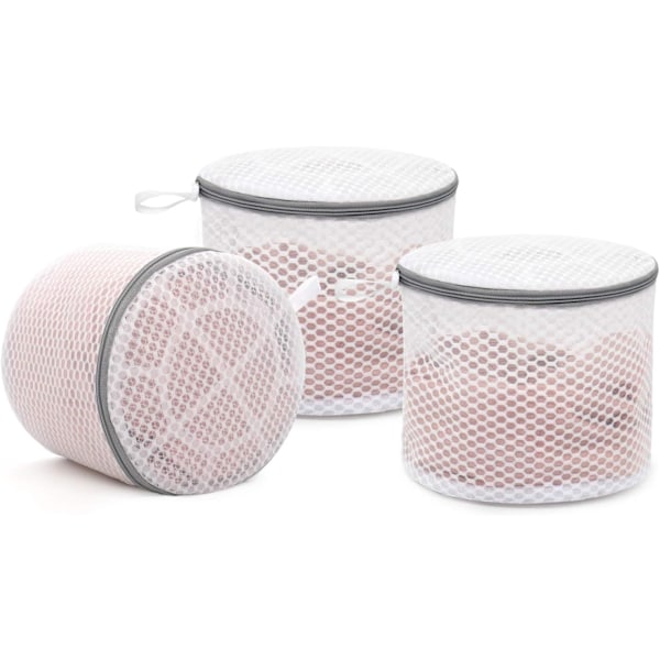 3 stk. Slitesterke Vaskeposer i Honeycomb-Mesh for Finvask, Vaskepose for Undertøy 17 x 17 x 15 cm