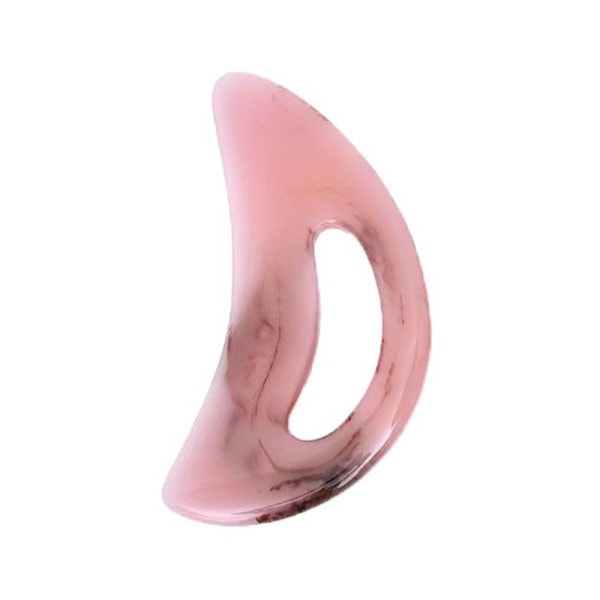 Gua Sha massasjeverktøy med håndtak (harpiks) Større Guasha skrapeverktøy for rygg nakke ansikt benmassasje, lymfedrenasje, cellulittfjerning -rosa 18CM