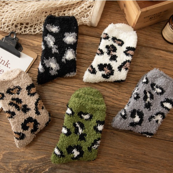 5pcs Women's Socks Warm Slipper Socks Winter Fluffy Socks Cozy Socks A