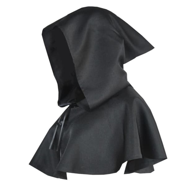 Middelalderlig hættehat Solid hætteklædt kappe Cosplay Kostume Udklædning kompatibel