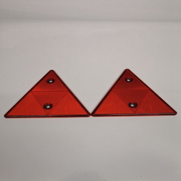 Pair of Triangle Warning Reflectors for Trailers/Caravans - Red (15*15cm)