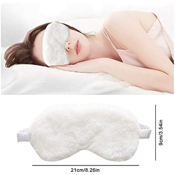Ny konstpälsögonmask 2st Mjuk Smidig Plysch Satin Nap Eye Cover Sov