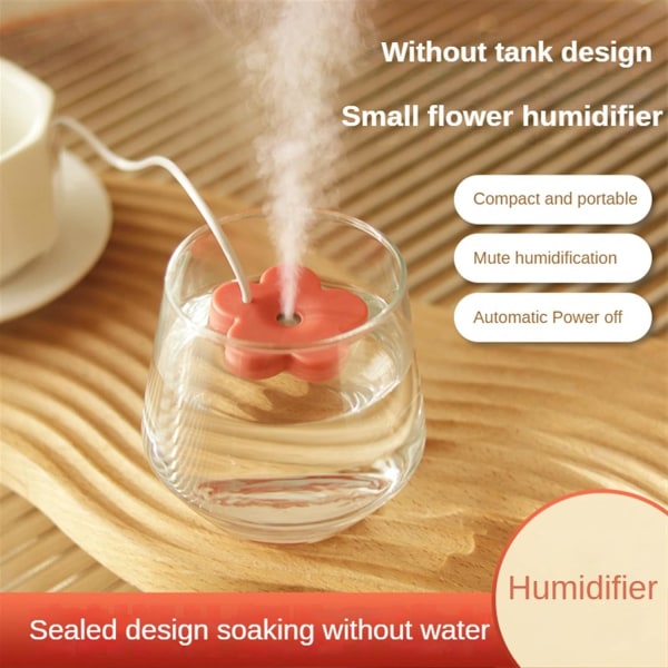 Portable Usb Mini Humidifier Flower Shape Quiet Humidifier,blue