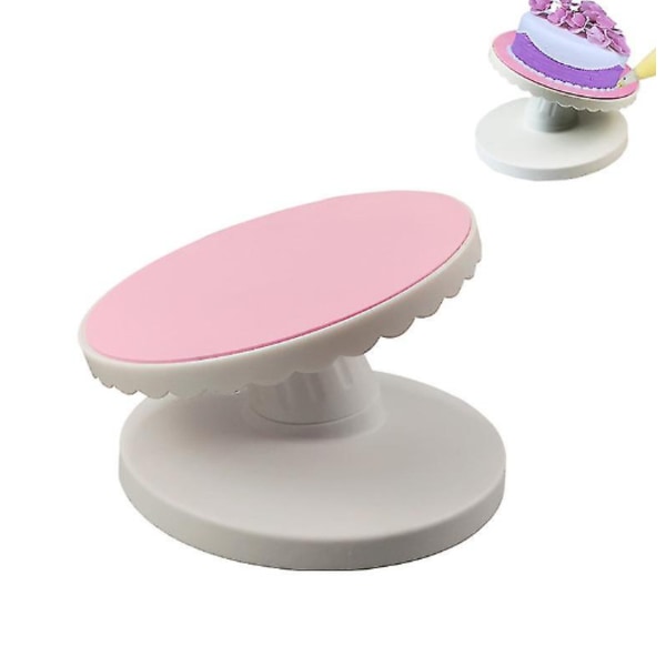 Roterande stativ för tårtdekoration Roterande tårtform Roterande form Justerbar lutning Rosa vit 24,5*13,5CM