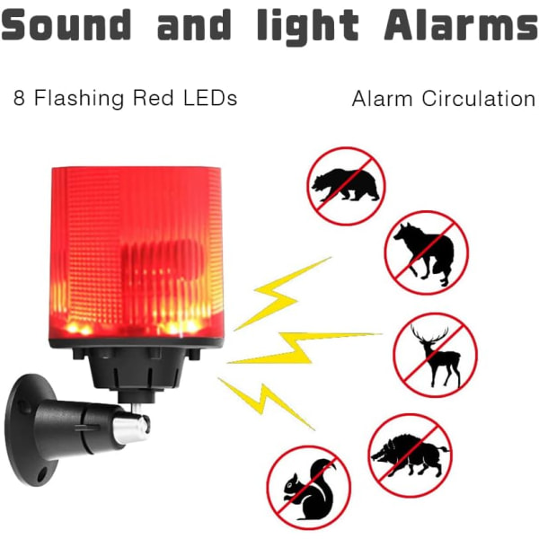 Solar Alarm, Infrared Timed 3 Minute Audible Alarm Light, 13 Built-in