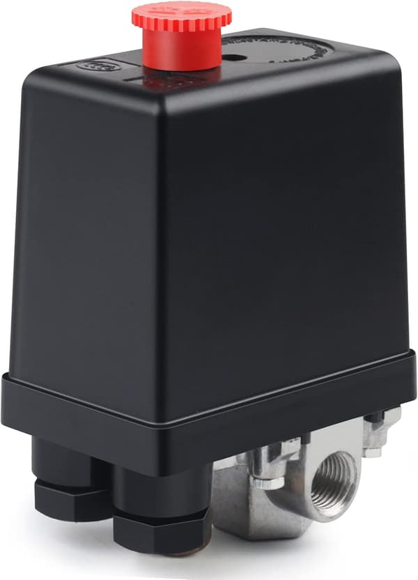 220V Lufttryksregulator Luftkompressorventil 4 Huller Luftkompressorkontakt til Hurtig Trykreduktion