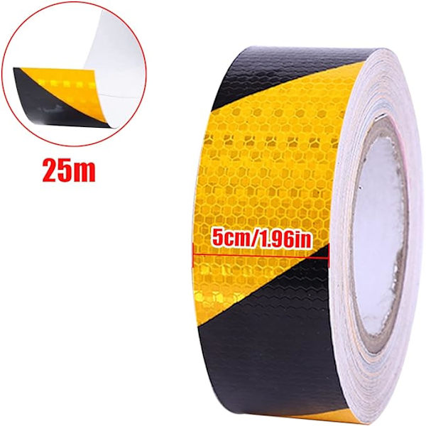25M x 5cm Självhäftande Reflextejp Säkerhetstejp Reflextejp Rulle