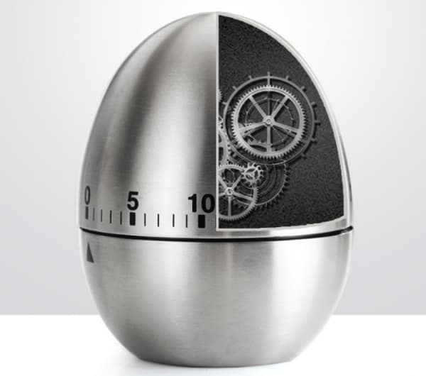 Egg Kjøkken Timer Mekanisk Roterende Alarm Rustfritt Stål 60 Minutters Timer for Matlaging