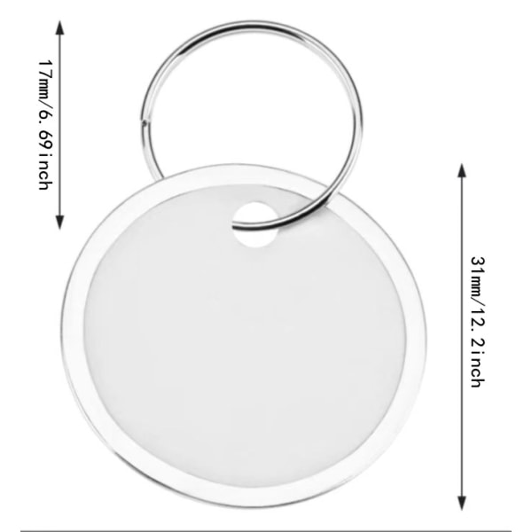 100 stk. 1,25 tommer metal nøgle tags nøglering label tags runde blanke tags F