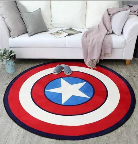 Avengers Shields Tuftet Tæppe Tuftet Polyester Bademåtte, Børnebad (Rød)