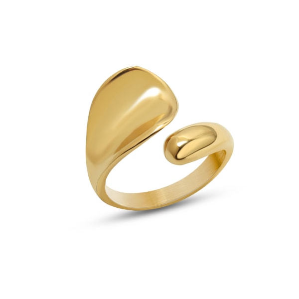 Enkel geometrisk fordybning almindelig ring, åben justerbar ring, titanium stål glat ring