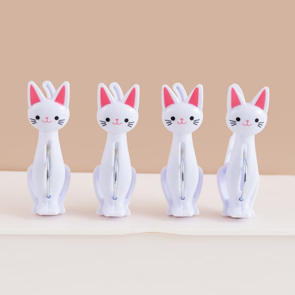 4-pakning - poseklemme - poseklemme - katt hvit