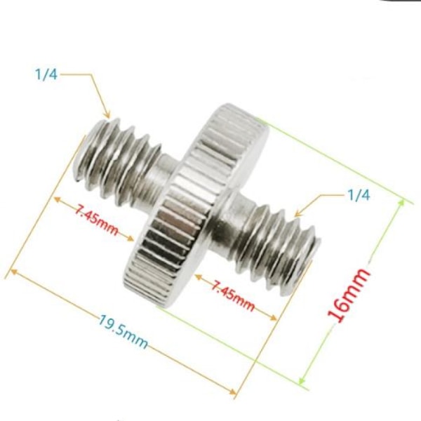 Kameraskruvadapter [4 stycken], Standard 1/4\" Hane till 1/4\" Hane Gängadapter, Kamerastativ Skruvadapter Konverterare för Kamera/Monopod/Stativ/Kamera