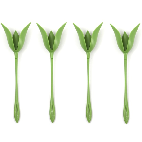 Blommiga servettstammar (set med 20), grön, 20 cm