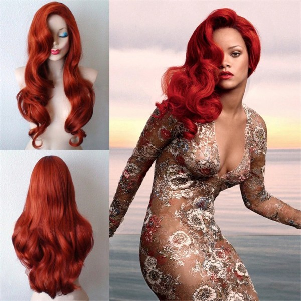 Jessica Rabbit Ariel Parykker Daglig Brug Hår Kobber Rød Cosplay Paryk Spira