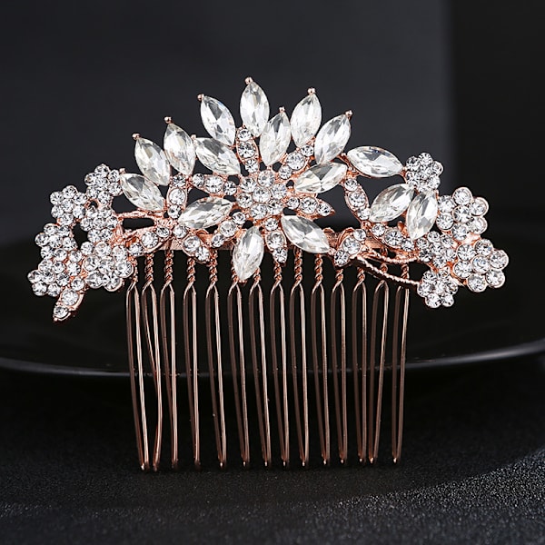 Fairy Moda Crystal Bröllopshår roséguld Bröllopshår Kam Brud