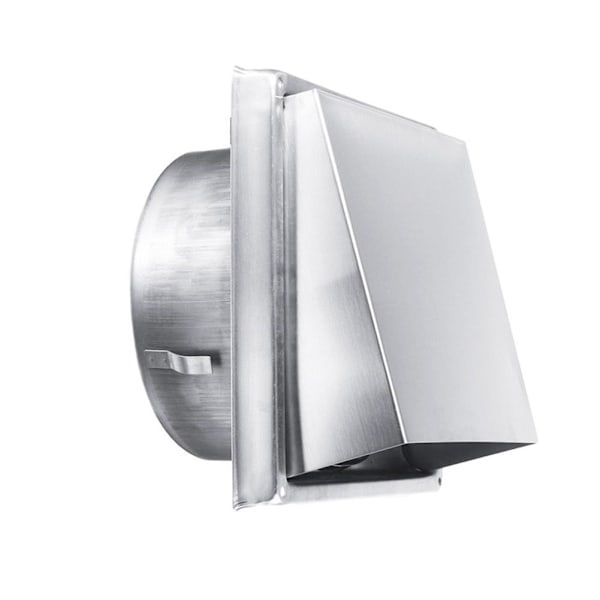 150 mm Rostfritt Stål Ventilationsgaller - Väderbeständigt med Backventil - Perfekt för Torktumlare, Köksfläktar, Ventilation, Avgasrör