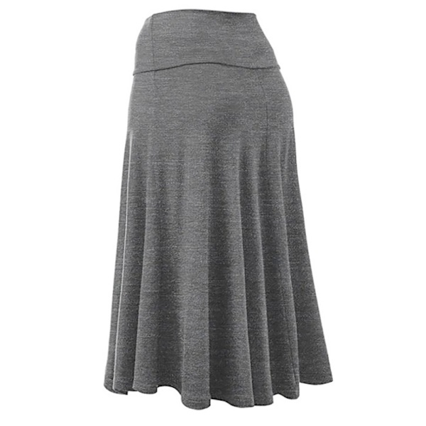Kvinners ensfarget lett flare midi pull on lukking skjørt L størrelse