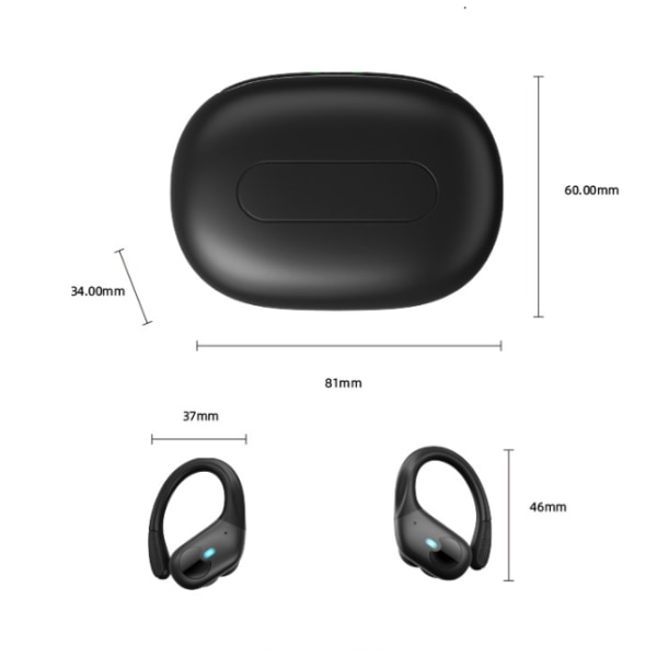 Sports Bluetooth kuulokkeet, melua vaimentavat korvatulpat korvakoukuilla, IPX5 vedenpitävä LED-näytöllä, valkoinen