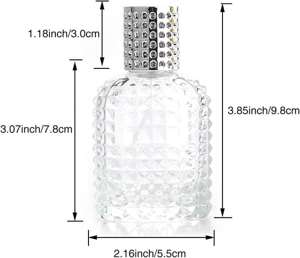Mini Parfymflaskor - 2 st - 50 ml - Tom Sprayflaska - Reseflaska - Parfymfördelare - Parfymflaskor - Påfyllningsbar - Guld och Silver - Klar -