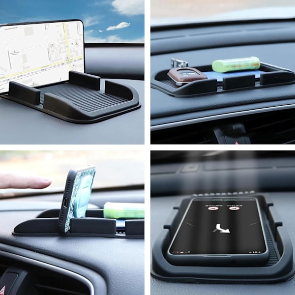3 i 1 Bil Dashbord Anti-Skli Matte Anti-Skli Matte Mobiltelefonholder Klebrige Silikonputer for Bildekorasjon