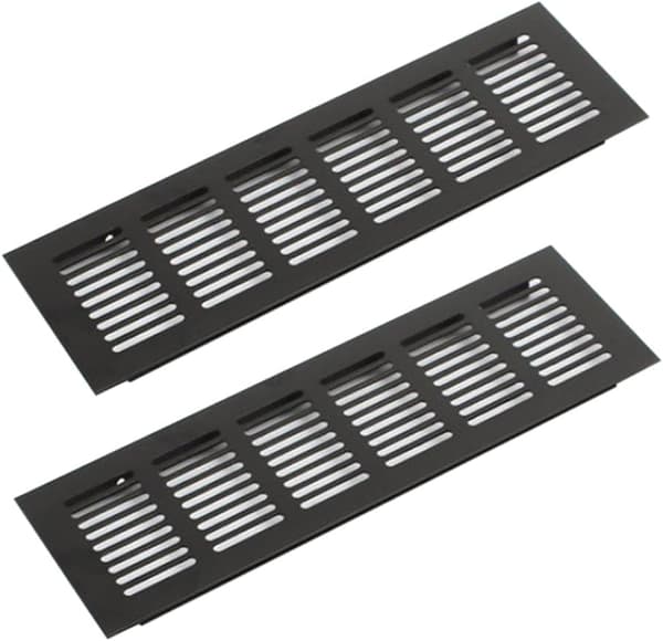 Stykker Aluminium Luftventil Gitter Rektangulær Luftventil Gitter Legering Luftventil Gitter Udvendig Luftventil Gitter til Ventilation Sort 250 * 80mm