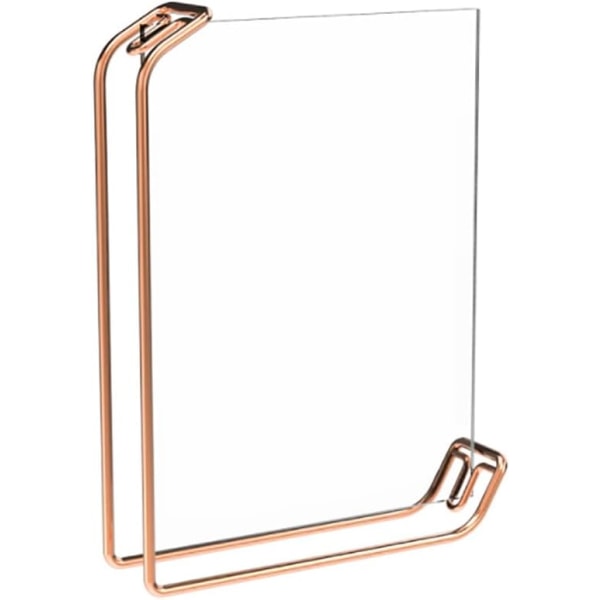 Akryl Rose Gold Billedramme Dobbeltsidet Menu Display Stativ A4 Bord Si