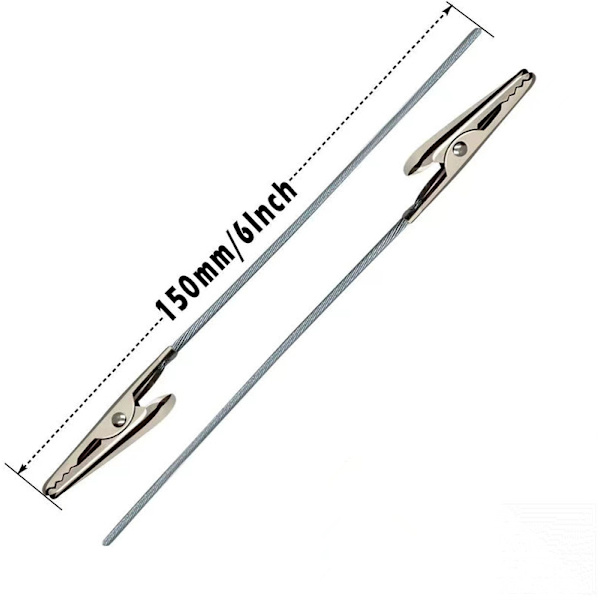 Sett med 50 metalltrådklemmer med lang hale