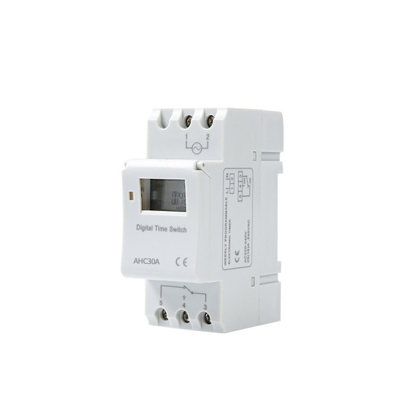 Programmerbar digital timer, LCD-display veckovis tidbrytare med programmerbar timer på DIN-skena (220V)