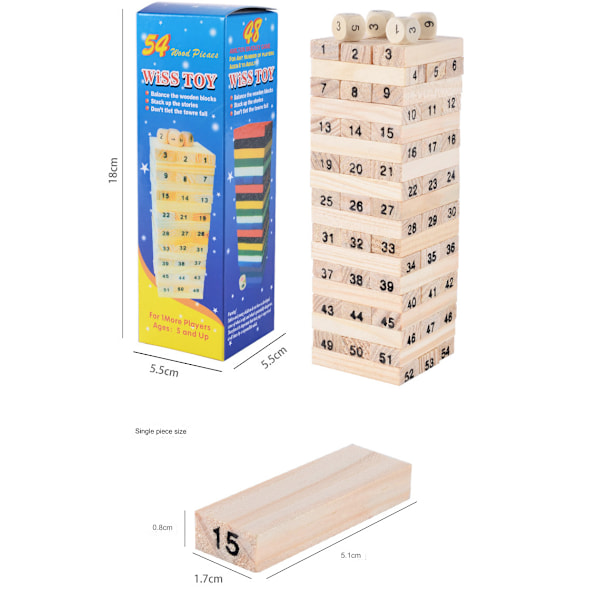 54 bitar Byggklossar, mini staplingsleksak