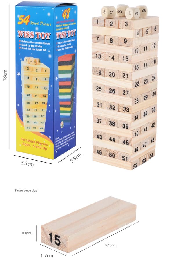 54 klodser, mini stabelspil