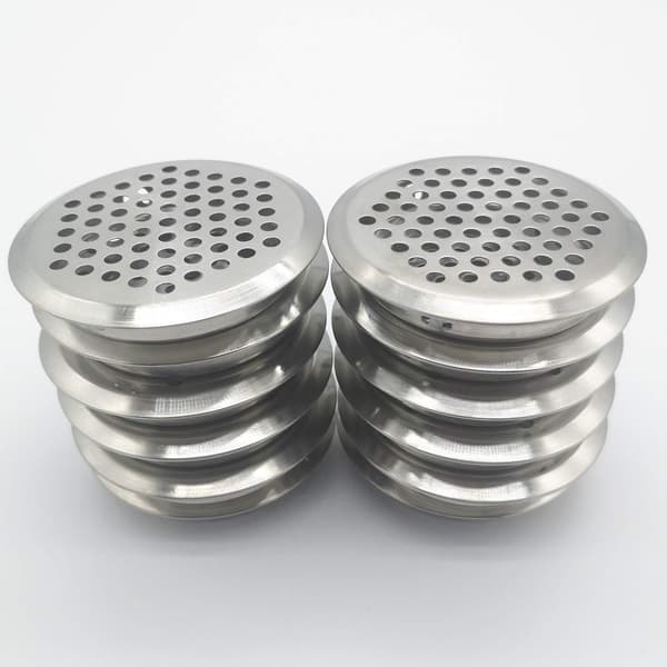 12 stk. 53mm rustfrit stål ventilationsgitter rundt mesh åndbart - til