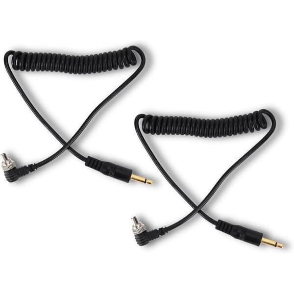 Kamera Blitskabel 2 Universal 3.5mm til Hann Blitskabel, Spiral PC Synkroniseringskabel