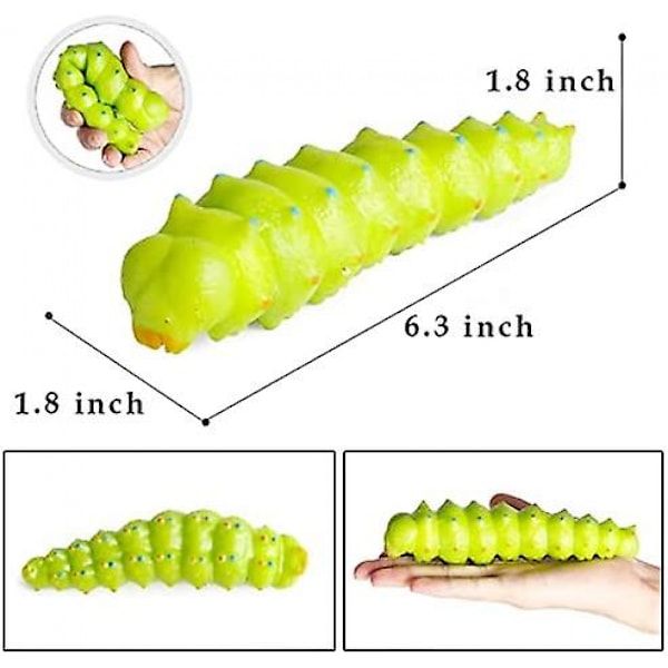 2 stk Bløde Caterpillar Figurer Realistiske Store Caterpillar Model Falsk Mon