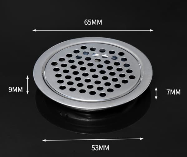 12 stk. 53mm rustfrit stål ventilationsgitter rundt mesh åndbart - til