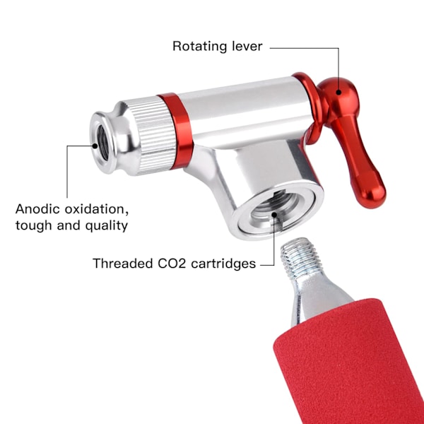 CO2 cykel dæk oppumpning, hurtig og nem, landevejs- og mountainbike dæk pumpe