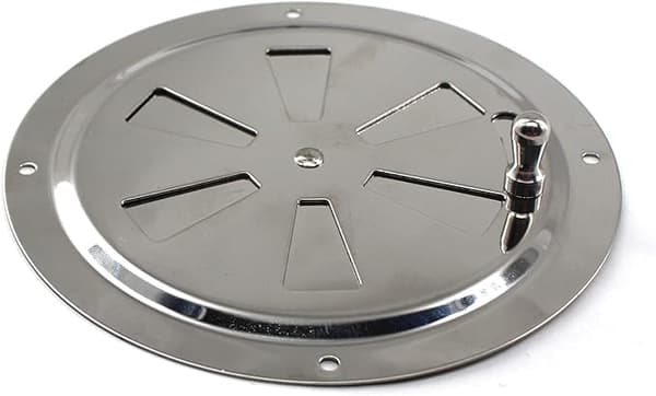 Sett med 2 runde ventilasjonsgitter, 316 rustfritt stål, diameter 12,4 cm