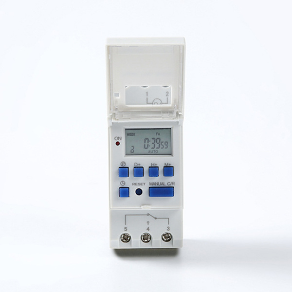 Programmerbar digital timer, LCD-display veckovis tidbrytare med programmerbar timer på DIN-skena (220V)
