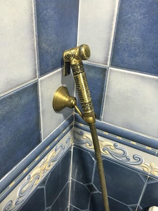 Retro Duschhållare för Justerbart Duschmunstycke i Massiv Mässingsbrons