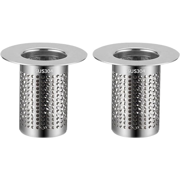 2 st diskbänkfilter, avloppssil, rostfritt stålfilter, duschhårfilter
